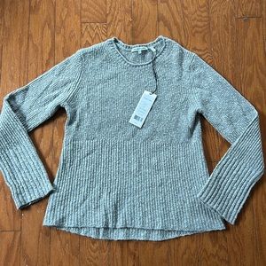 NWT women’s Helmut Lang cashmere crewneck wide screw sweater in heather gray